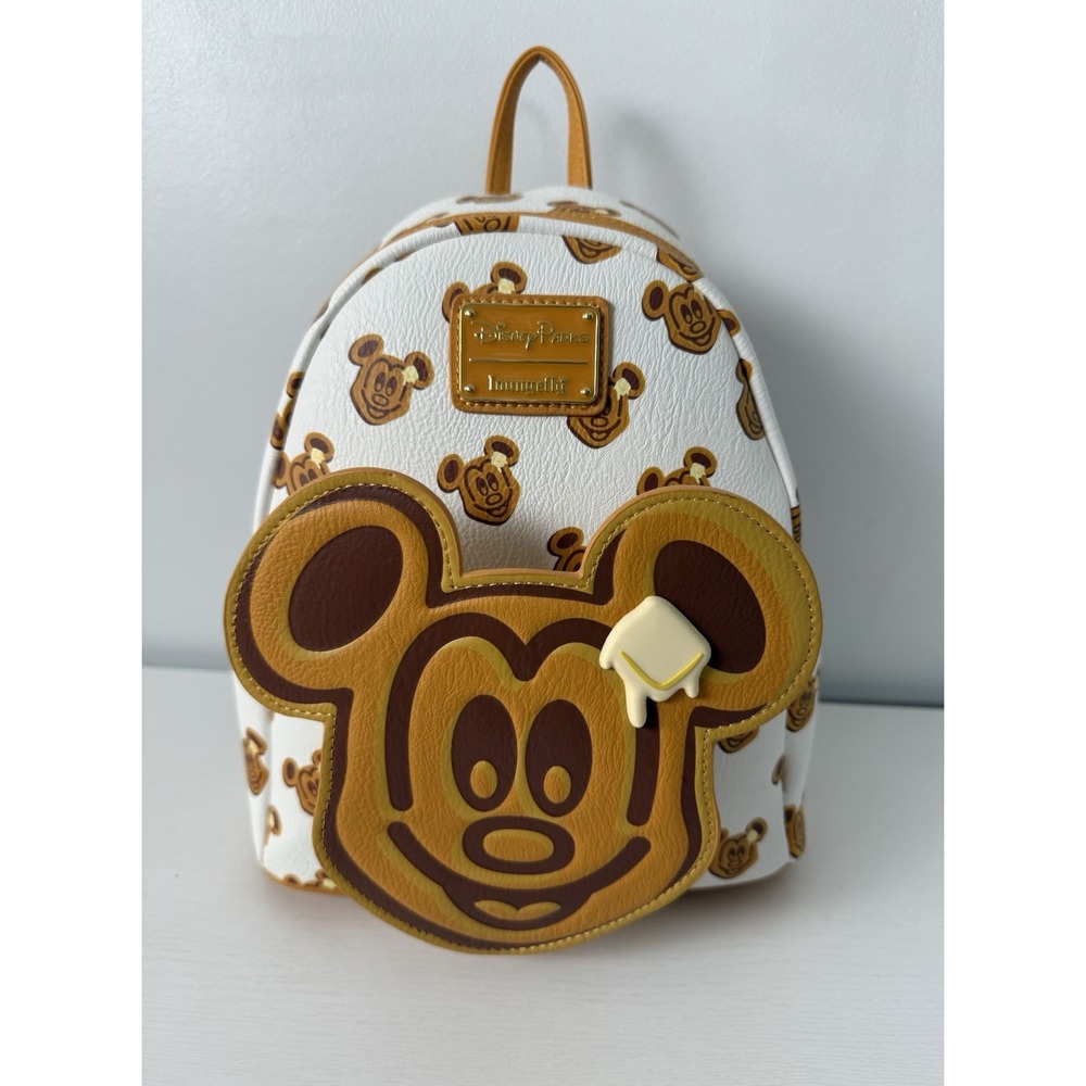 RARE! NEW WITH‎ TAGS! Loungefly Disney Parks Mickey Mouse Waffle Mini Backpack! - Picture 2 of 12